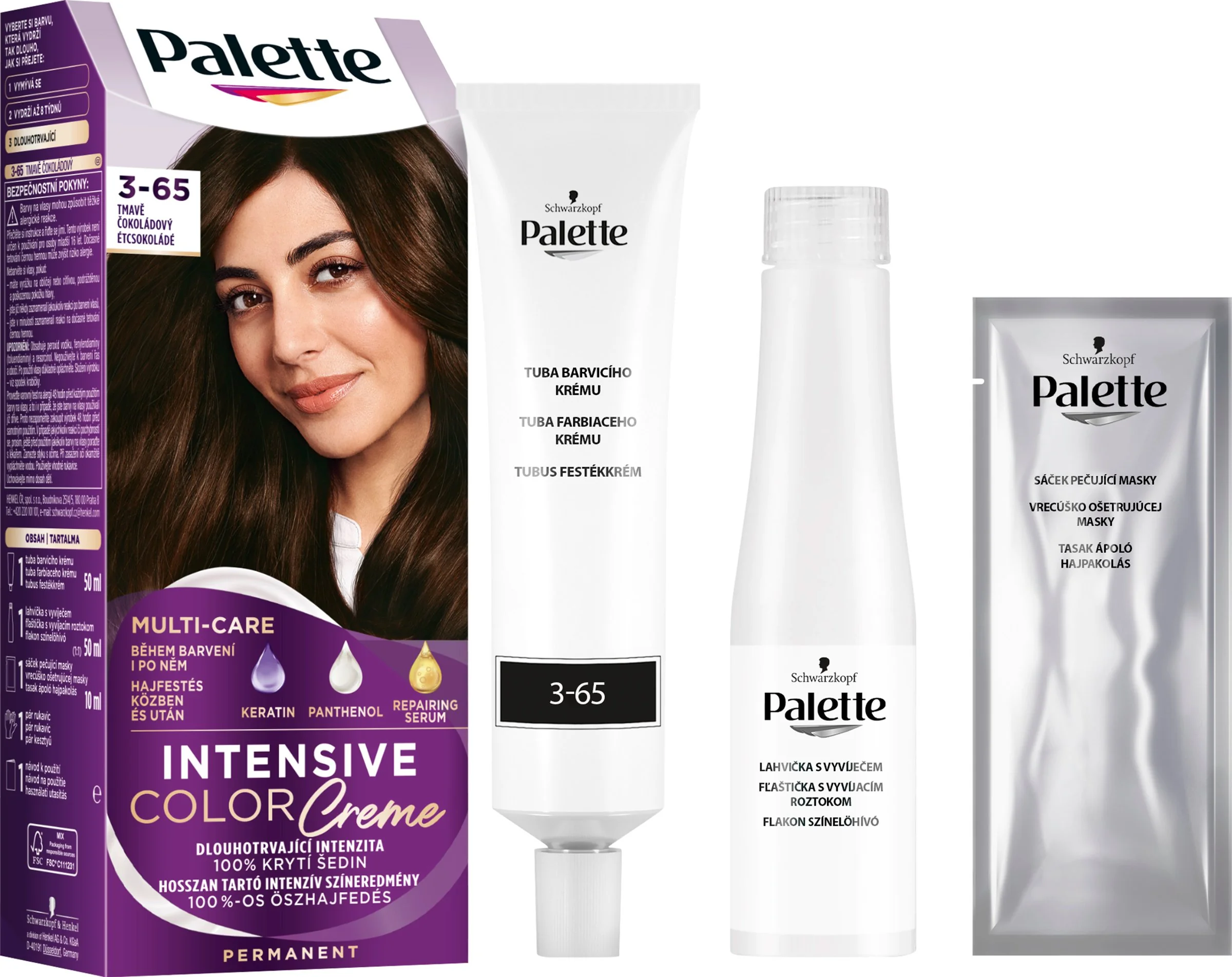 Palette Intensive Color Creme 3-65 Tmavý čokoládový 1×1 ks, farba na vlasy