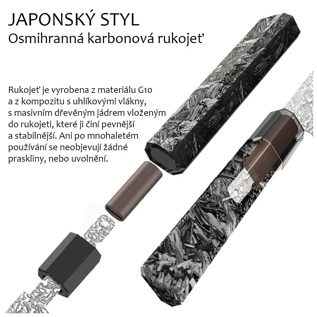Nôž Dellinger Chef/Kiritsuke 215 mm Carbon Fiber Octagon®