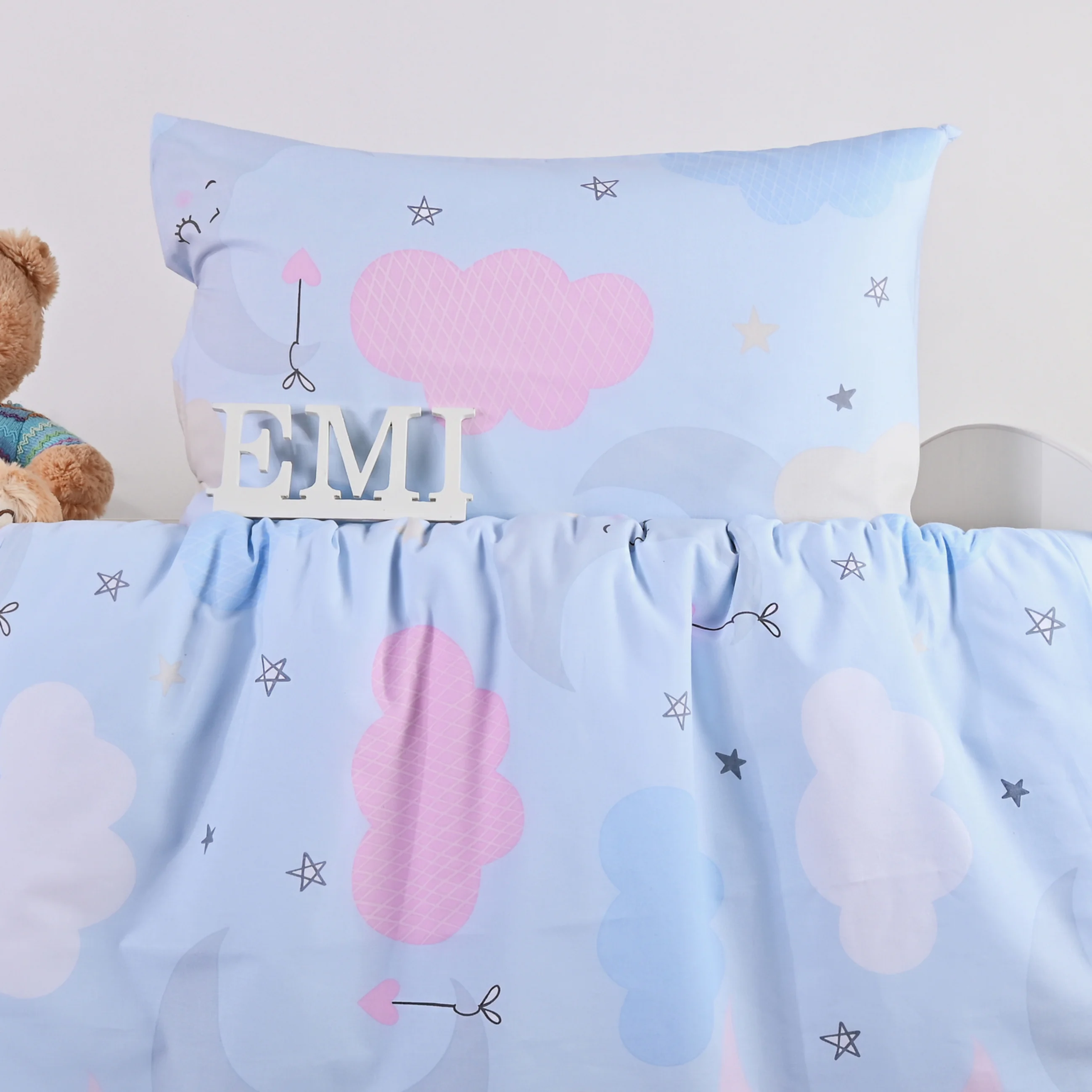 EMI detské posteľné obliečky  bavlnené Heaven modré 1×1ks, detské posteľné obliečky