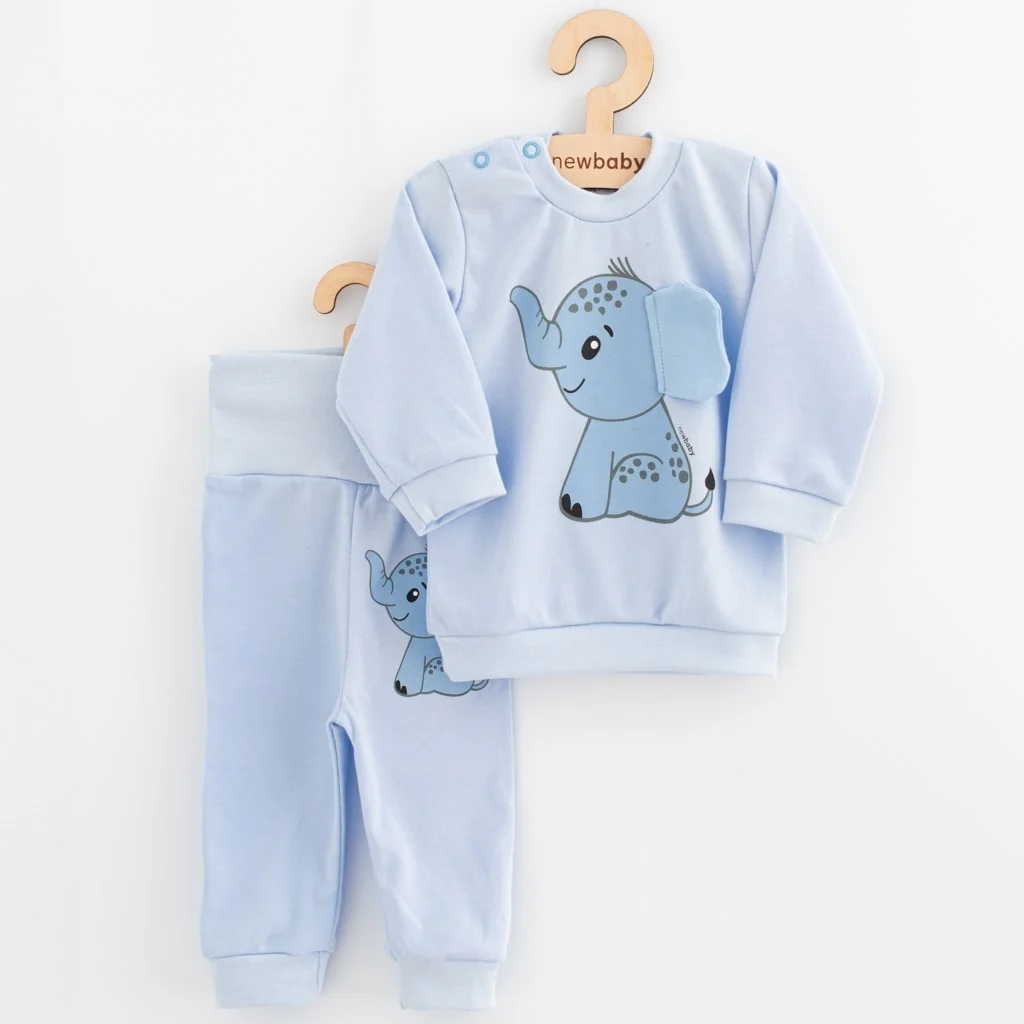 Dojčenská súprava tričko a tepláčky New Baby Happy Elephant blue