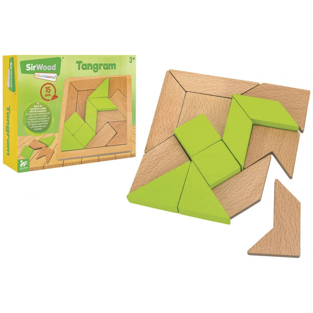 Drevený Tangram puzzle skladačka SirWood 15 ks-SIRWOOD