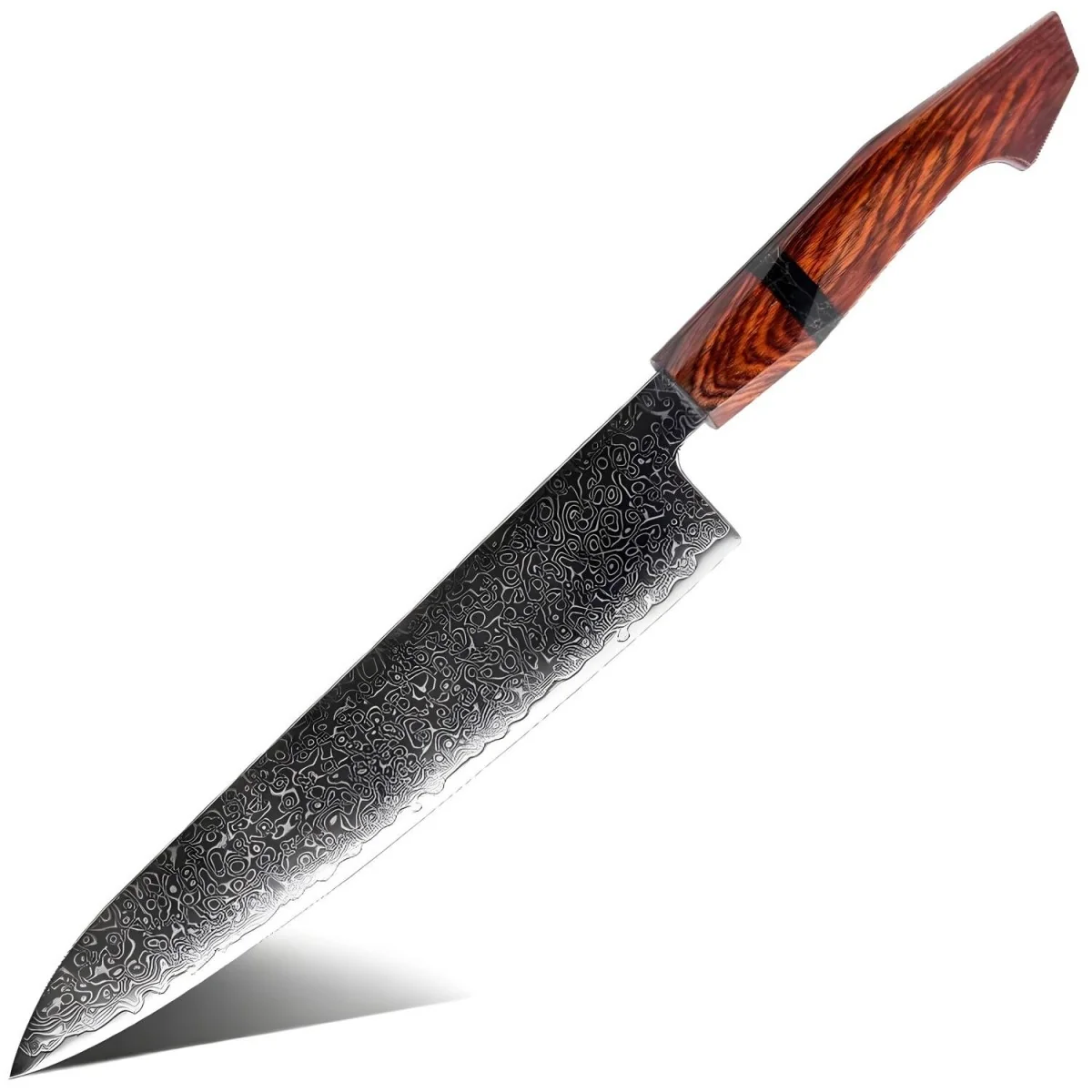 Damaškový kuchynský nôž s rukoväťou z Sandal wood 1ks noža, veľmi ostrý