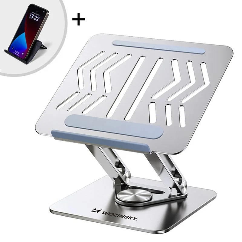 MG Laptop Stand V2 stojan na notebook + stojan na mobil, strieborný 