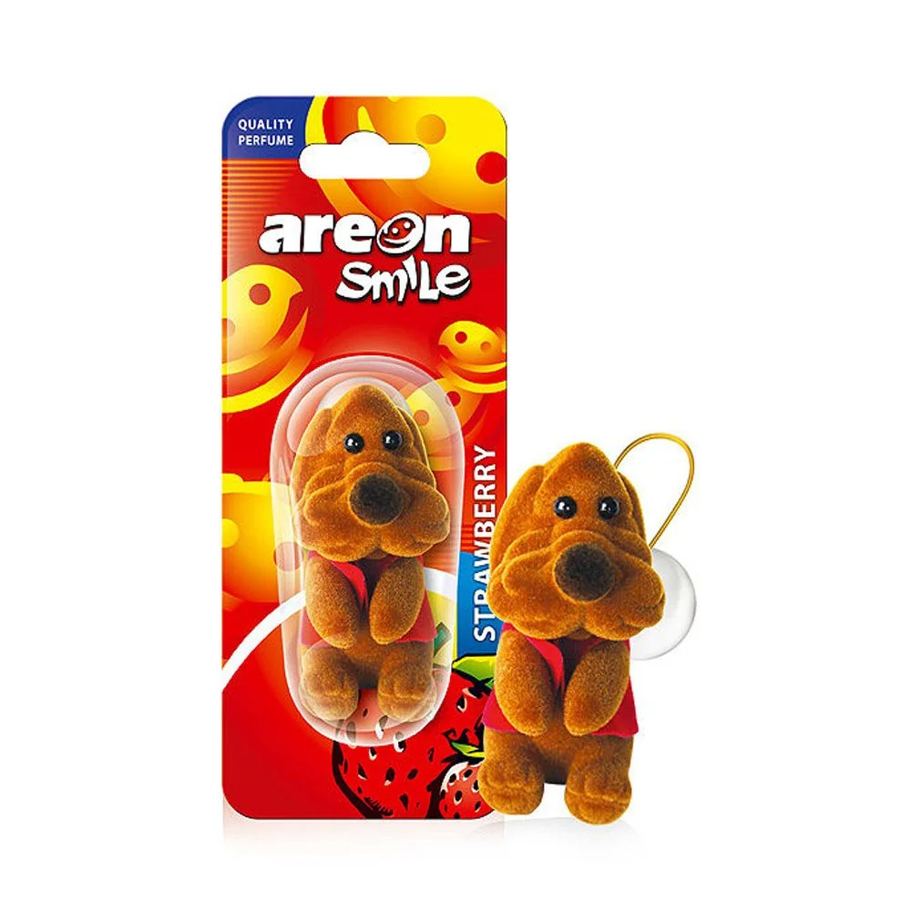 Areon Smile Toy Strawberry Hnedy pes 1×1 ks, osviežovač vzduchu
