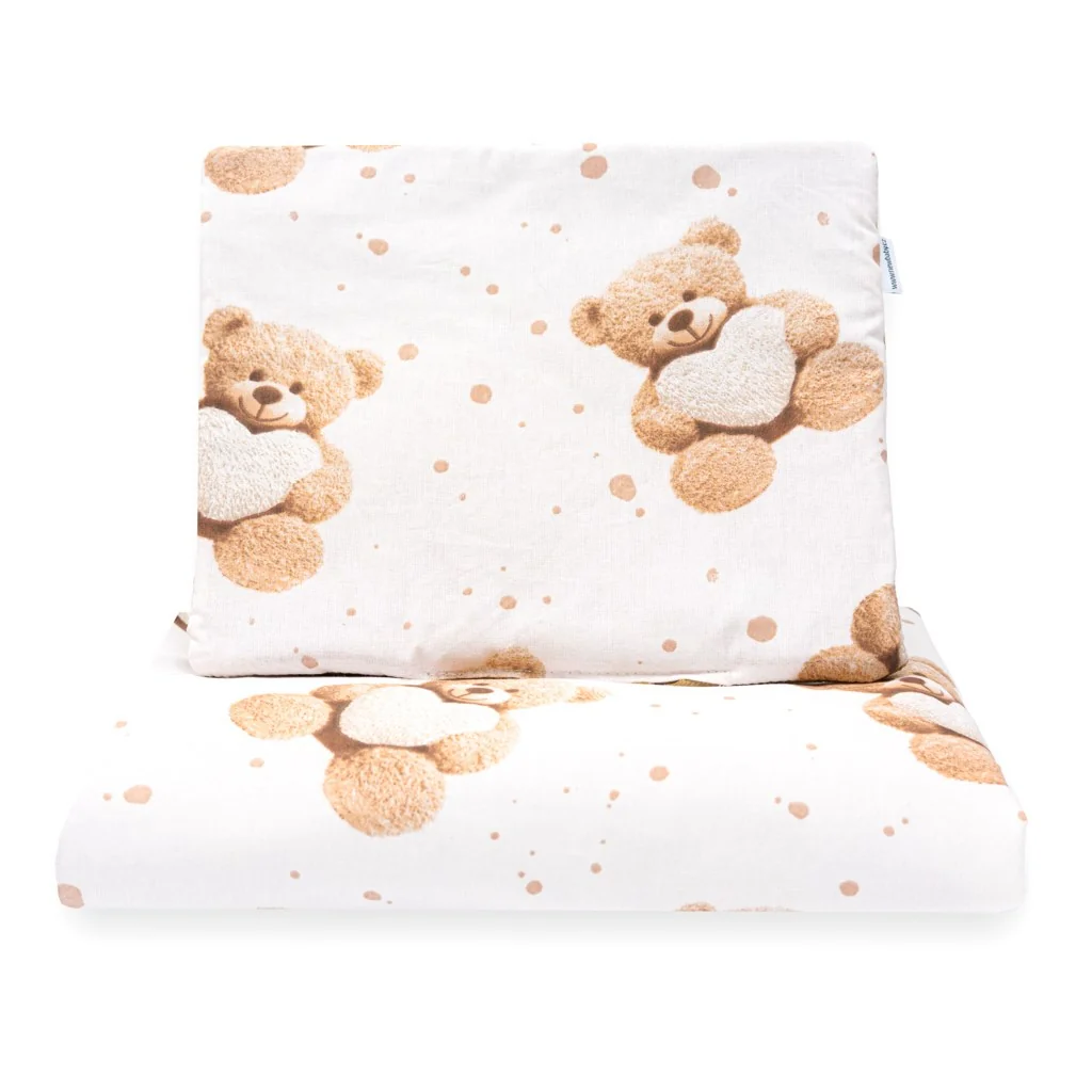 Obojstranný Set z Velvet a bavlny do kočíka New Baby Love Teddy