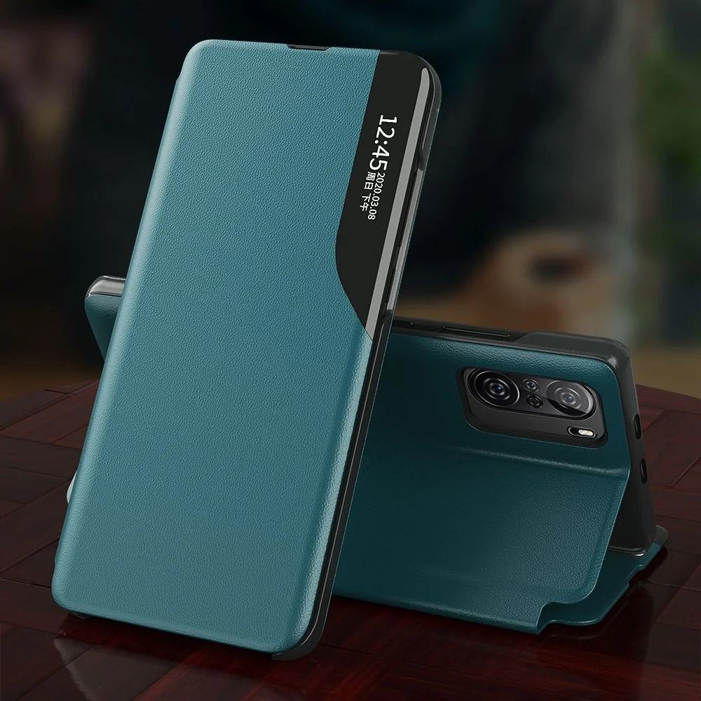 MG Eco Leather View knižkové puzdro na Xiaomi Redmi K40 / Poco F3 oranžové