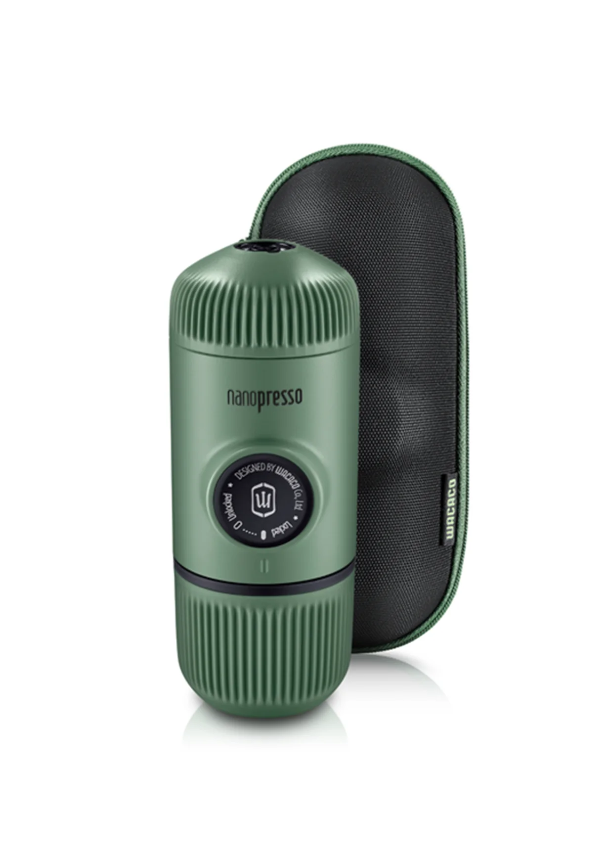 Nanopresso Moss Green + pevný obal Cestovný kávovar