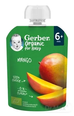 Gerber Organic Kapsička Mango 1x90 g, bio ovocná desiata (od ukonč. 6. mesiaca)