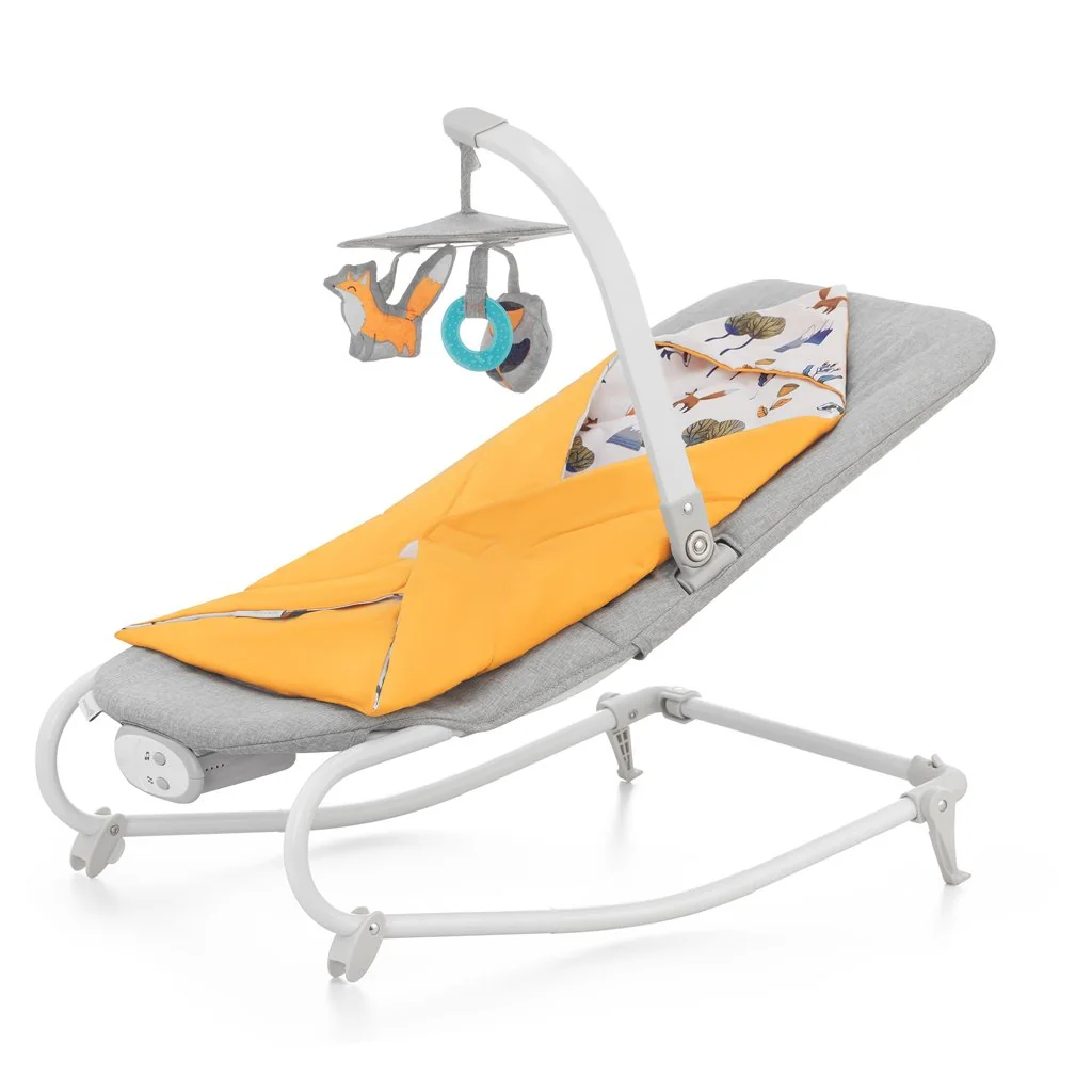 Kinderkraft FELIO 2 vibrujúce húpatko s melódiami Forest Yellow 0m+, do 9 kg 