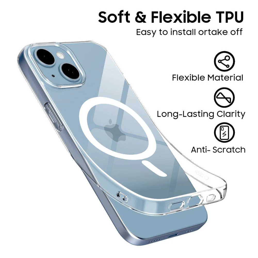 Tech-Protect FlexAir MagSafe kryt na iPhone 13 / 14, priesvitný 1 ks, transparentný