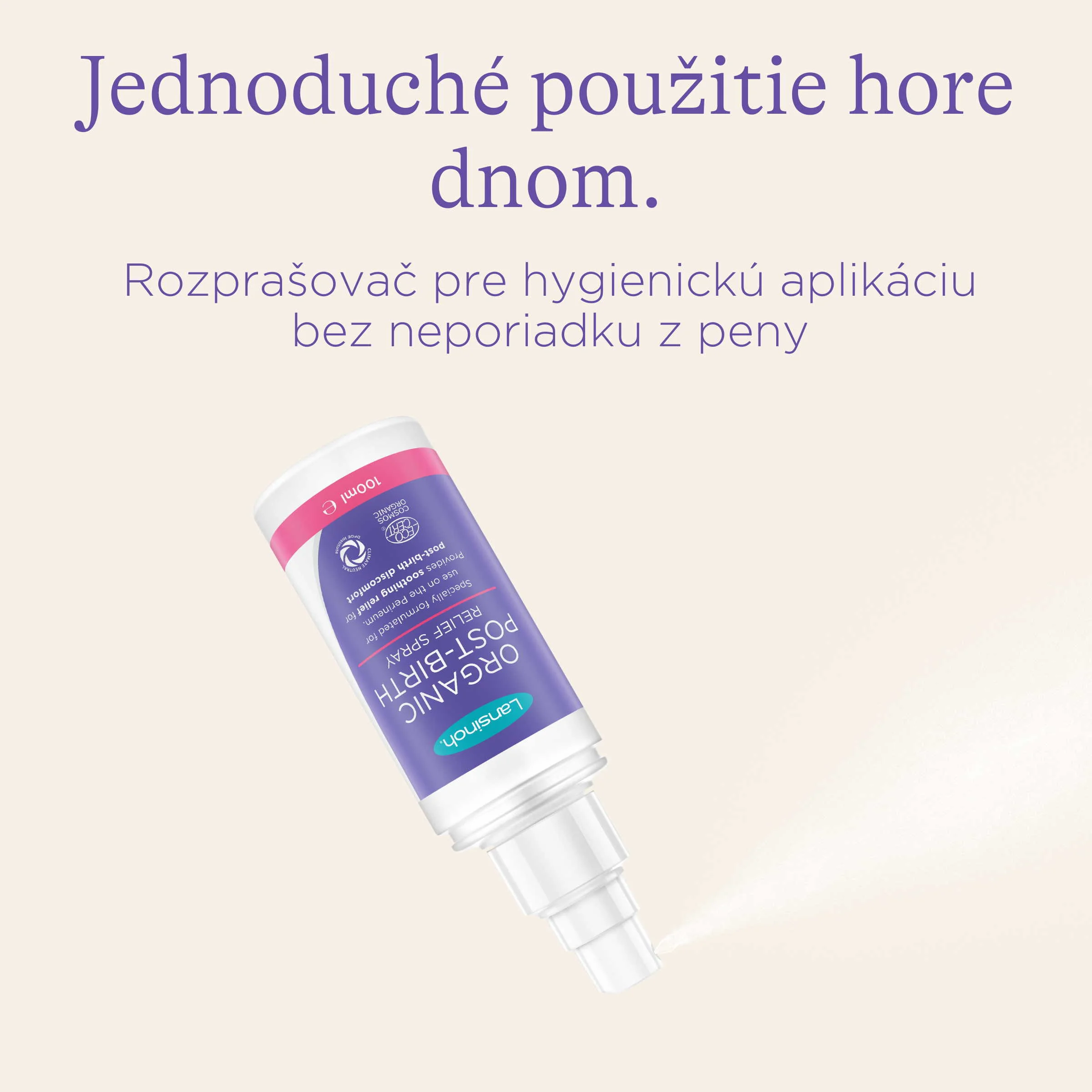 Lansinoh Organický upokojujúci sprej na hrádzu 100 ml