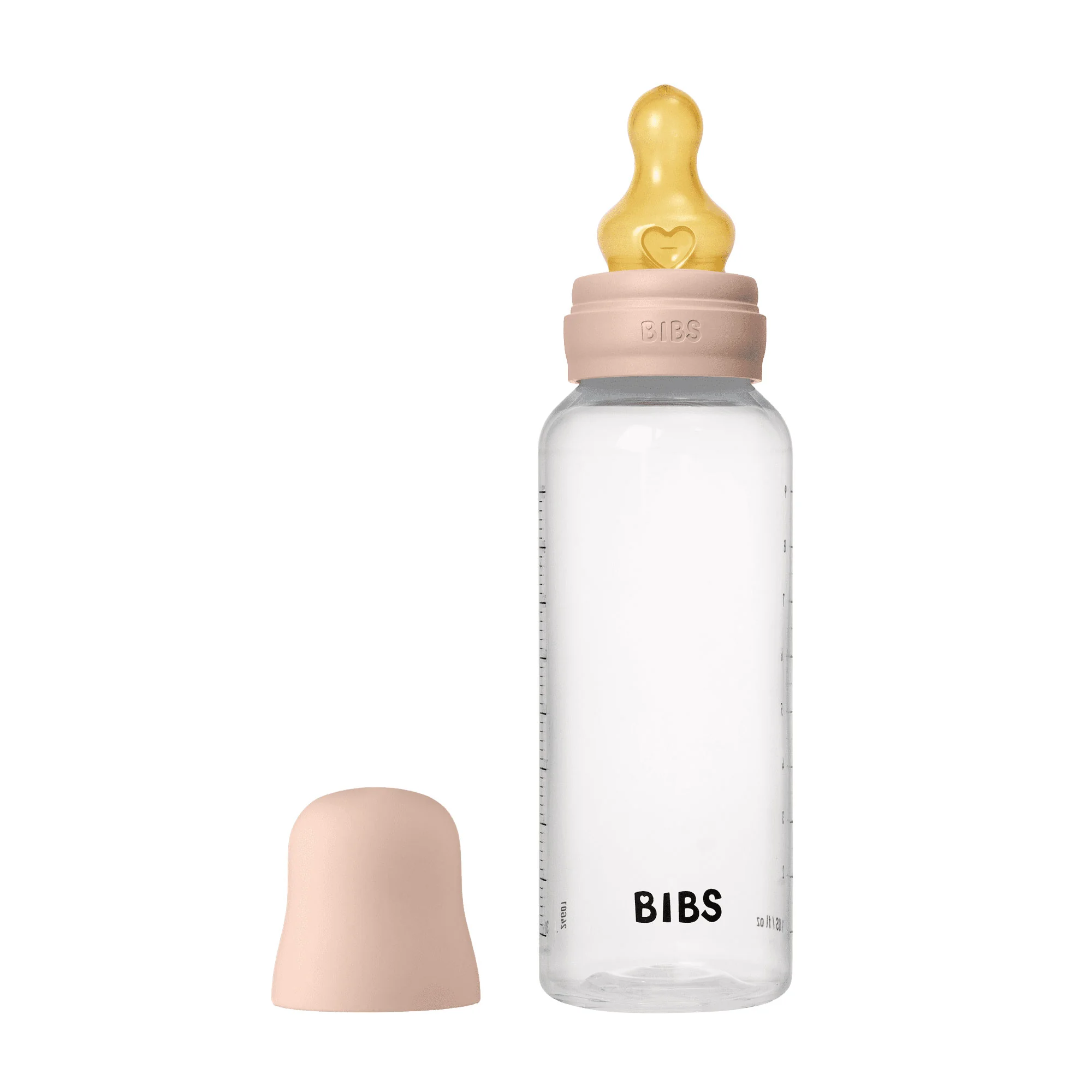 BIBS antikoliková fľaša s kaučukovým cumlíkom 270ml - Blush