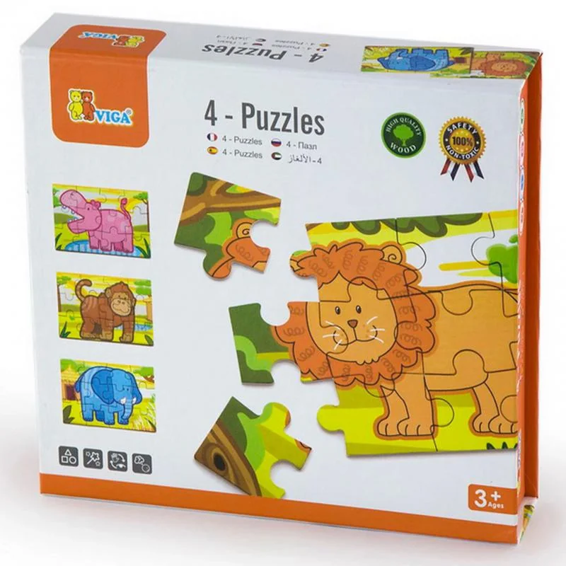 Viga drevené puzzle džungla