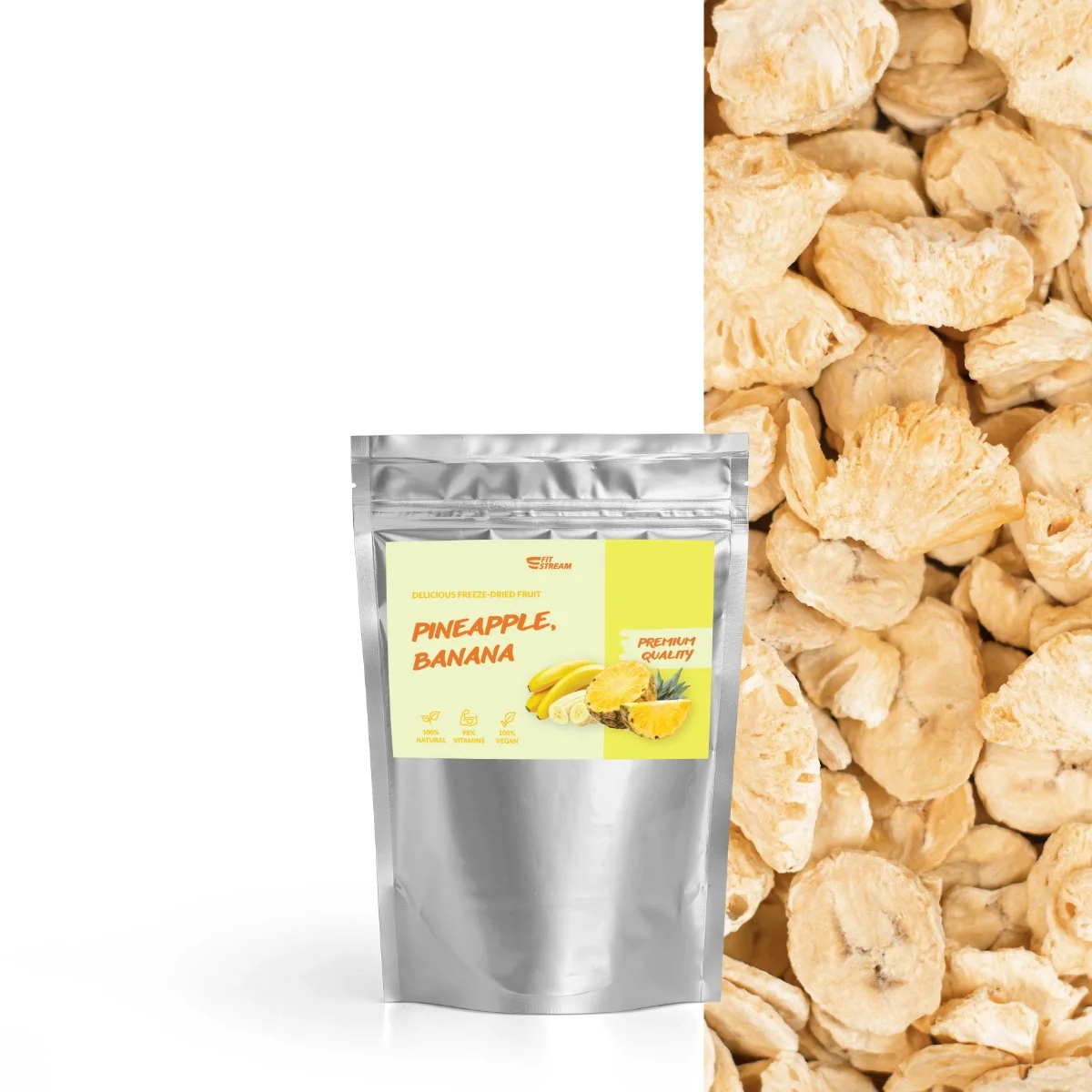 FitStream 20g 1pack ananás banán 1×20 g, mrazom sušené ovocie