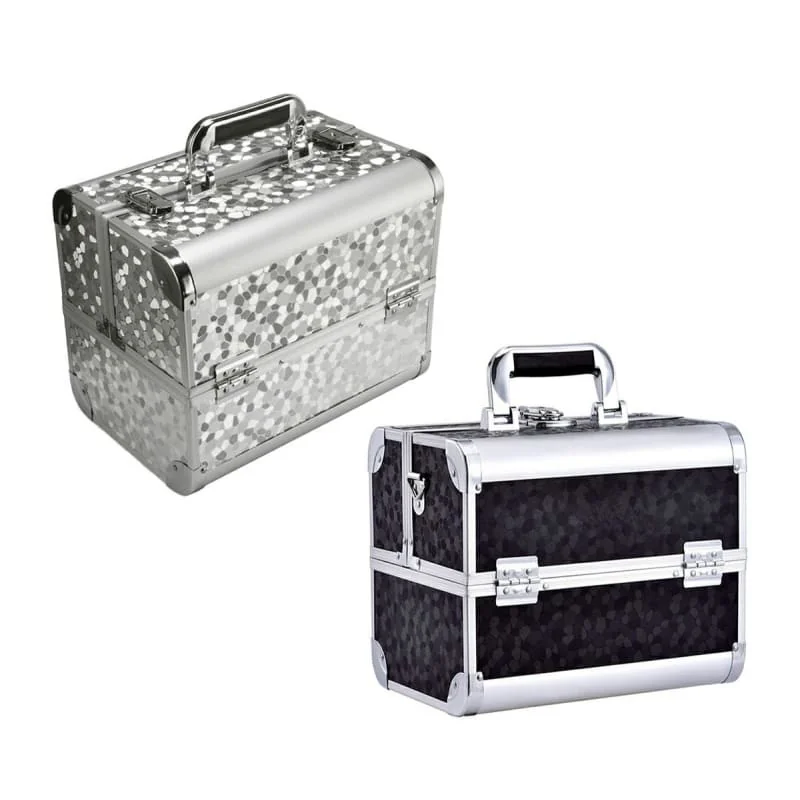 Kozmetický kufrík / organizér - Kufor 30,5x20,5x25cm strieborný
