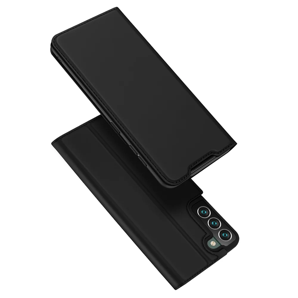 DUX DUCIS Skin Pro knižkové kožené puzdro na Samsung Galaxy S22 Plus,čierne čierne