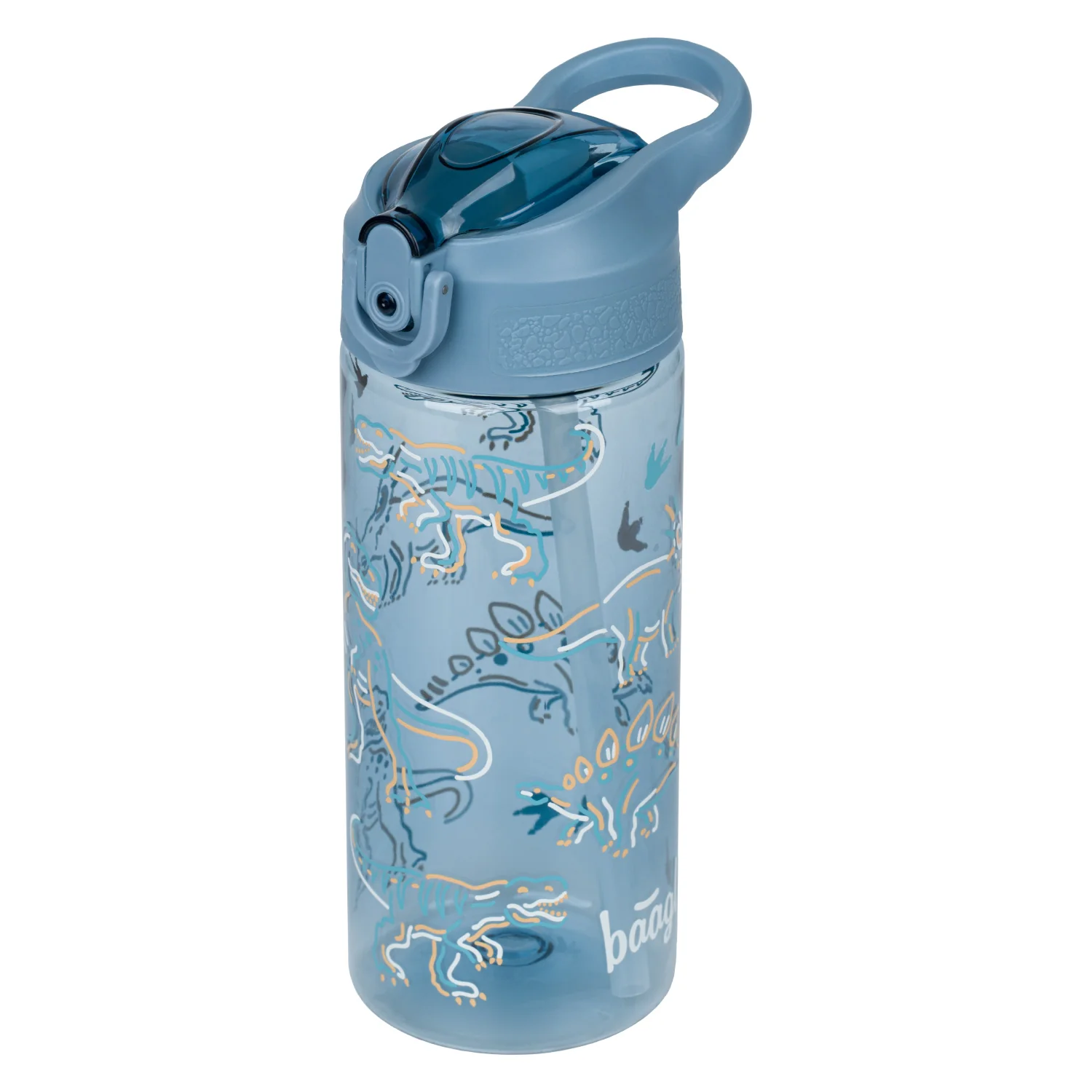 Baagl Tritanová fľaša na nápoje so slamkou Dino 500 ml 500 ml, Tritan