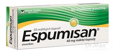 Espumisan 1×50 cps, liečba nafukovania a plynatosti