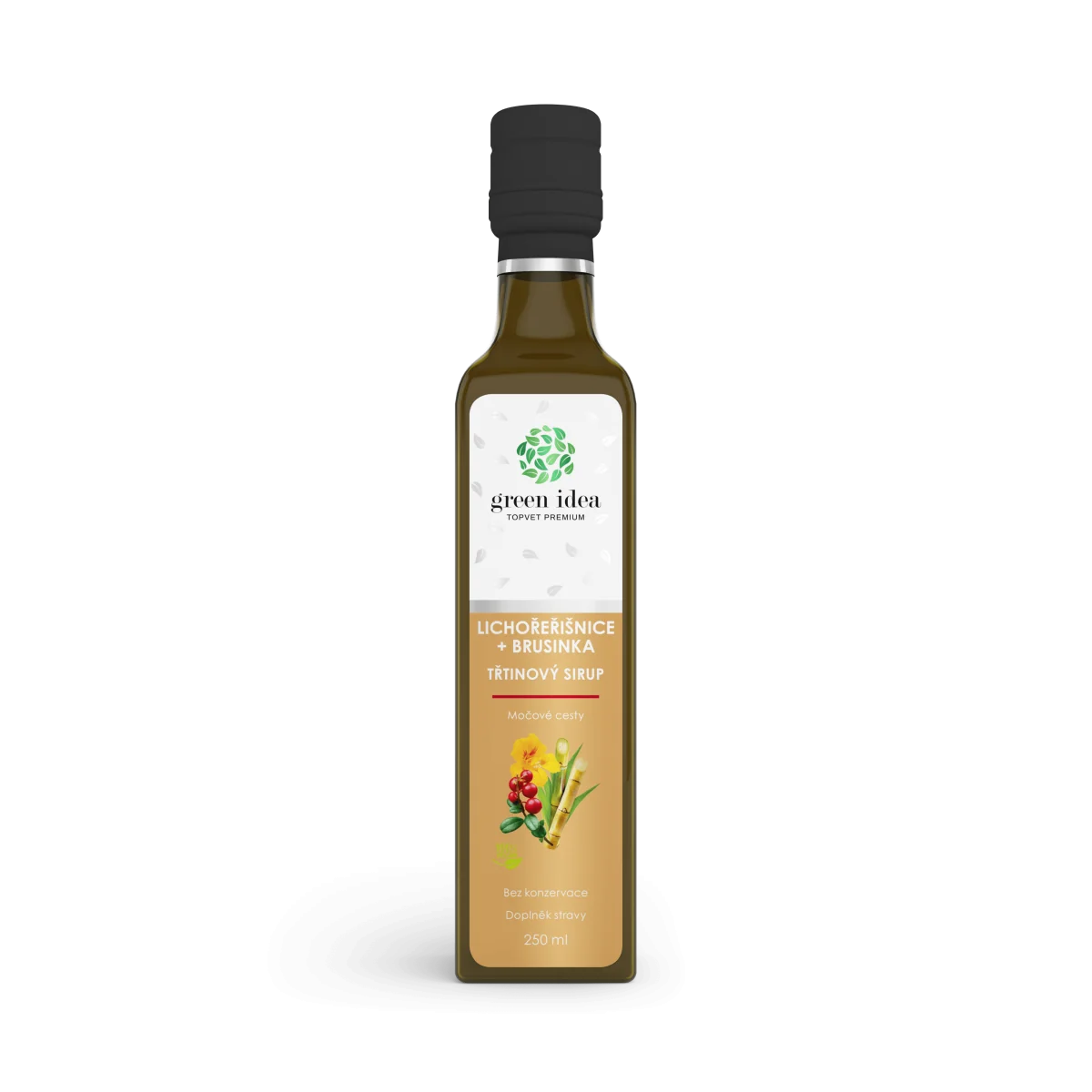 Kapucínka+brusnica – trstinový sirup 250 ml – Green idea