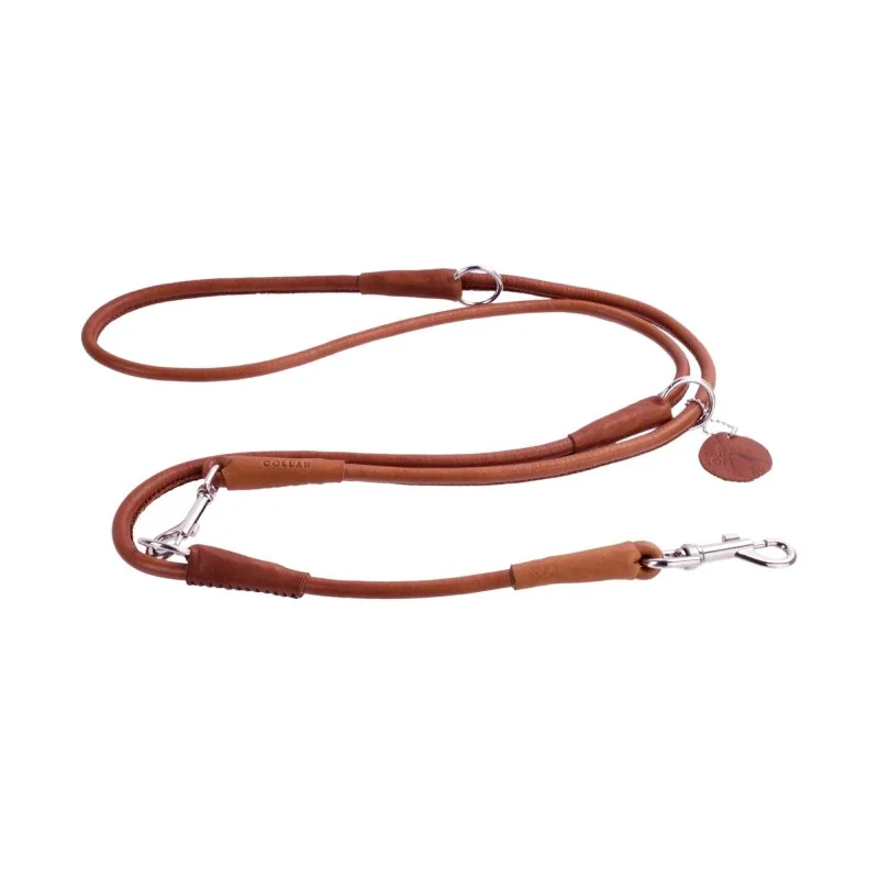 Prepínacie okrúhle kožené vodítko Soft hnedé 122, 145, 183cm, Šírka: 10 mm