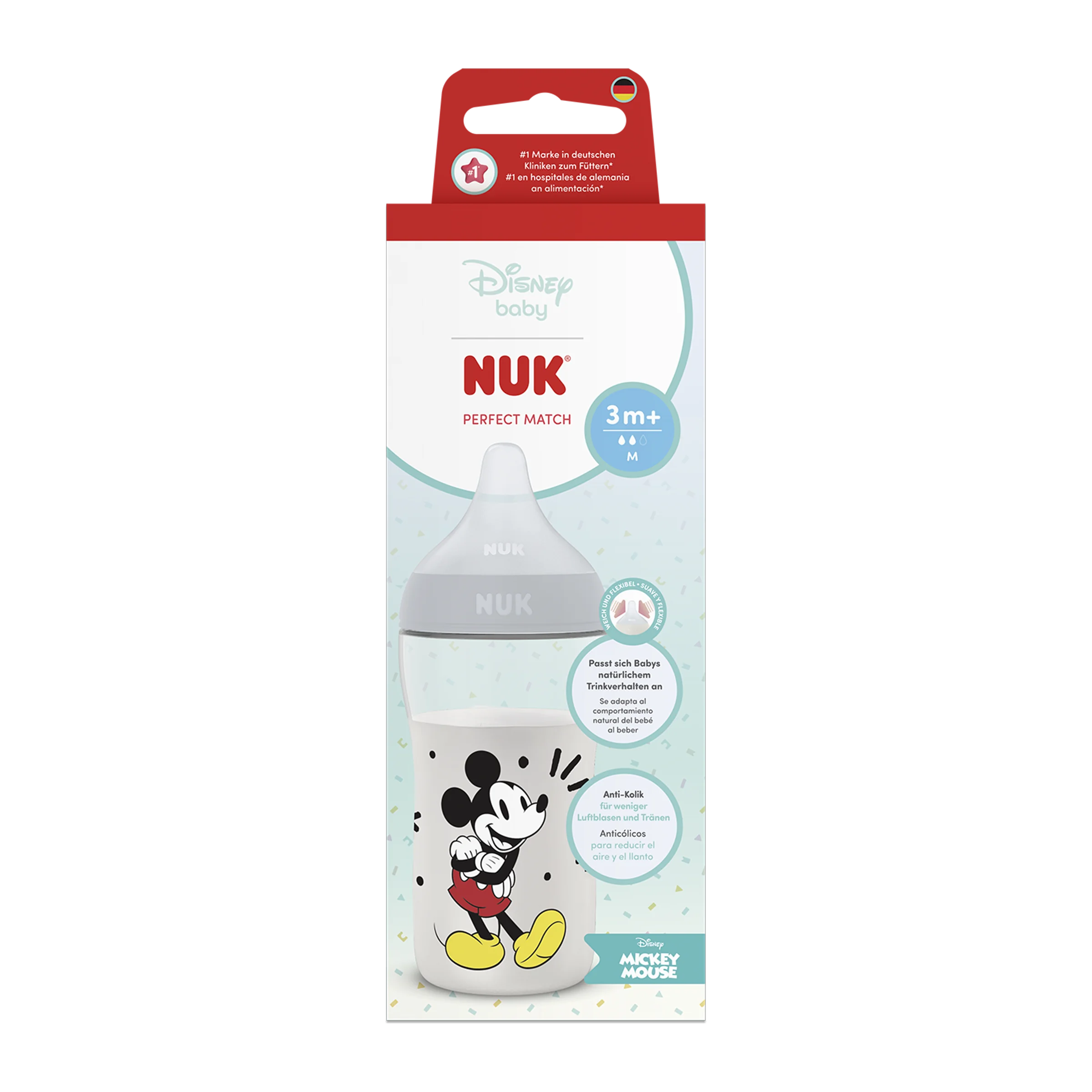 NUK flaša Perfect Match DISNEY Mickey GREY 260 ml 1 ks