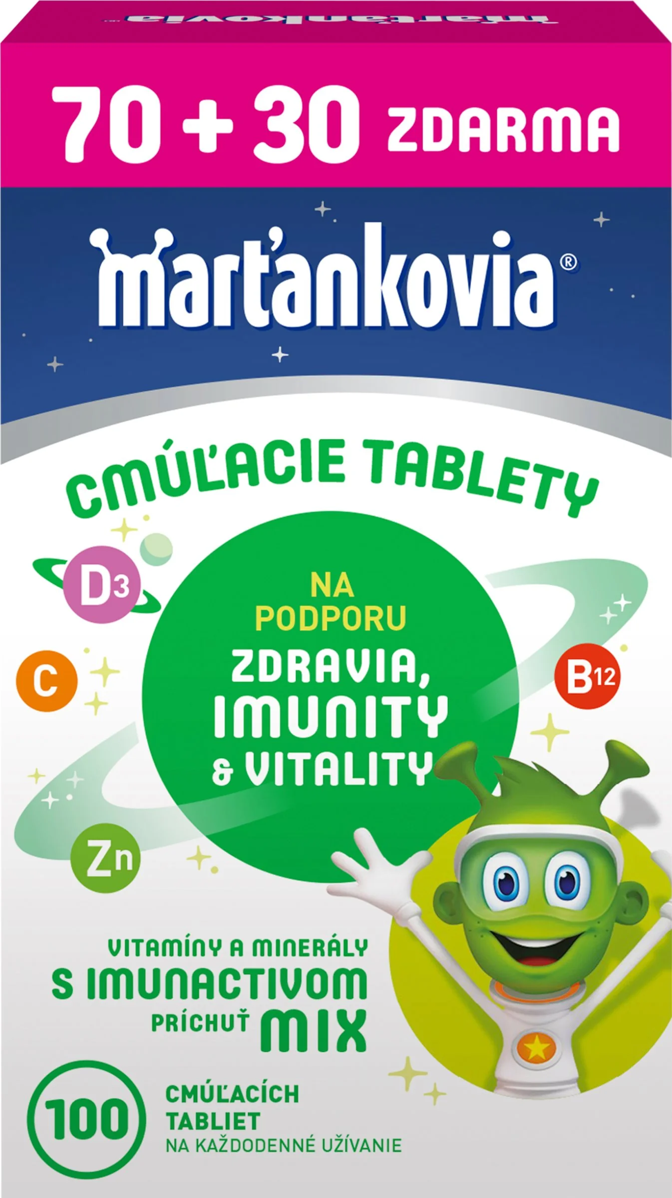 WALMARK Marťankovia s Imunactivom 1×100 tbl, doplnok výživy