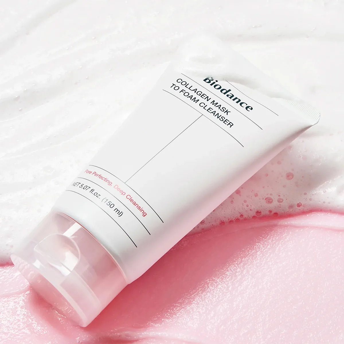 Biodance Collagen Mask To Foam Cleanser Dvojitý čistič pleti maska na penu s kolagénom a niacínamidom 150 ml