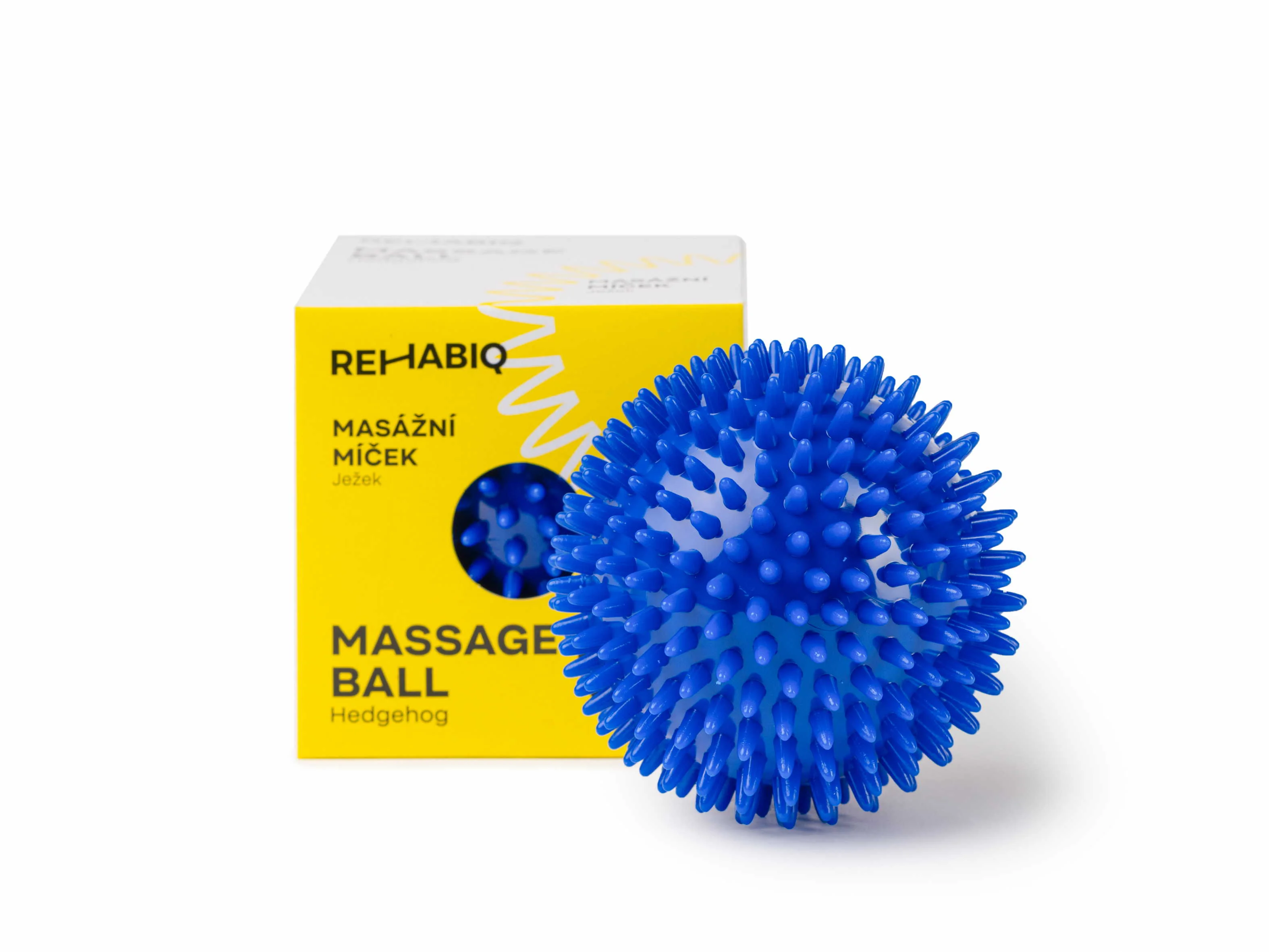 Rehabiq Masážna loptička ježko, 10 cm, modrá 1 ks