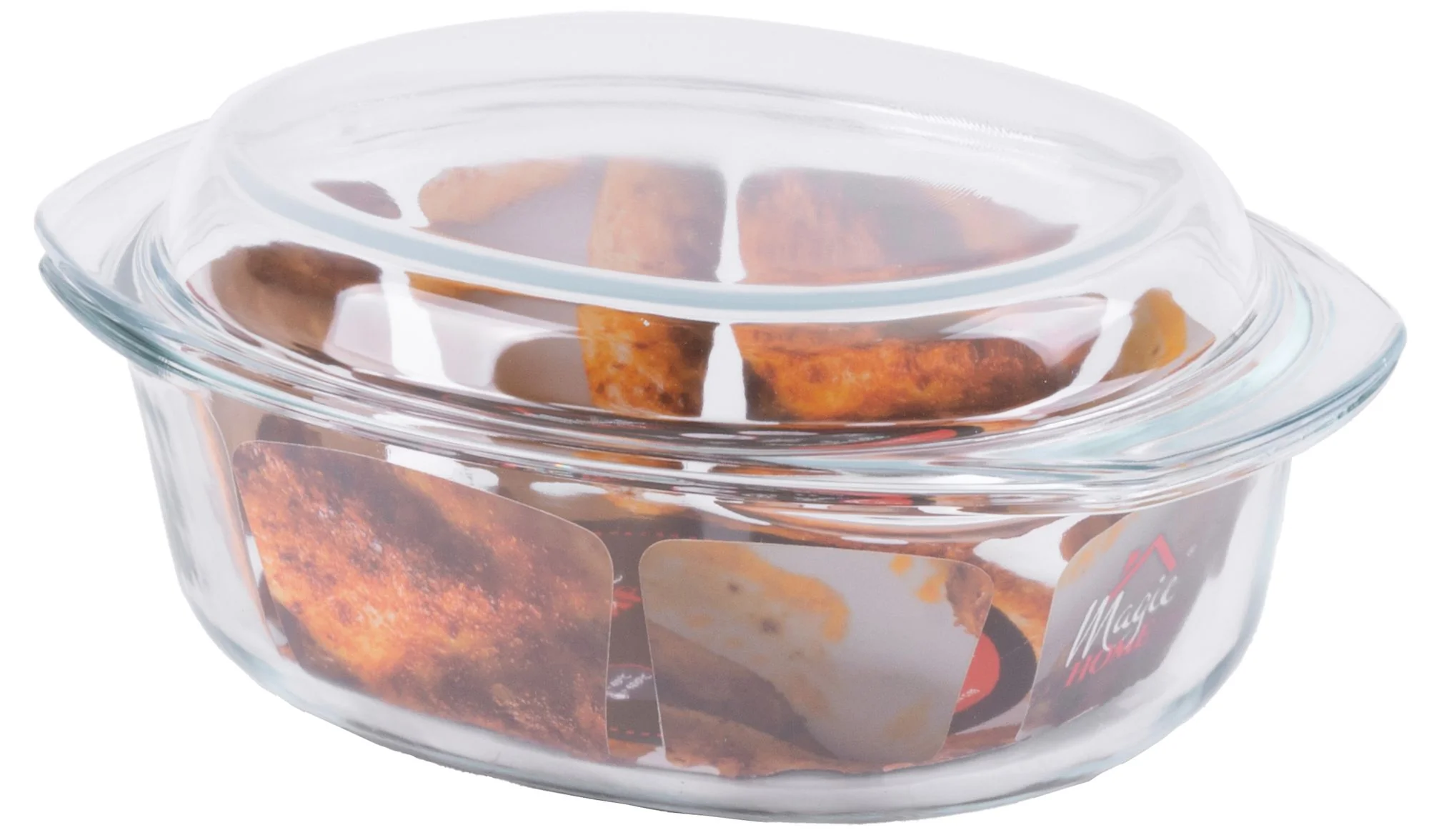 MagicHome oválna zapekacia misa, 1 ks Borosilikátové sklo, s vekom, 3500 ml (3,5 l)