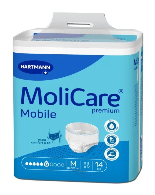 MOLICARE MOBILE PREMIUM 6KV. M/MODRE 1×14 ks, inkontinenčné novhavičky