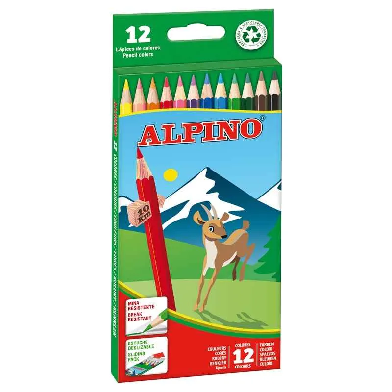 ALPINO Balenie 12 farebných ceruziek 1×1 set, farebné ceruzky