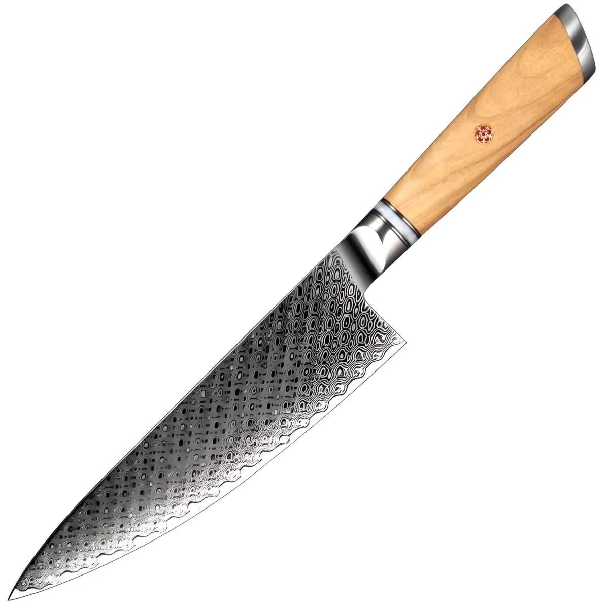 Damaškový kuchynský nôž Hisano Chef- 34,5cm, čepeľ 20cm