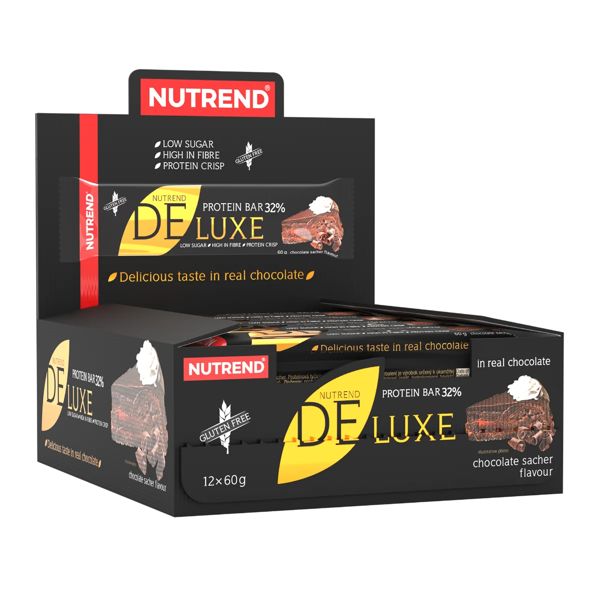 Nutrend Deluxe čokoládový sacher 1×60 g, tyčinka