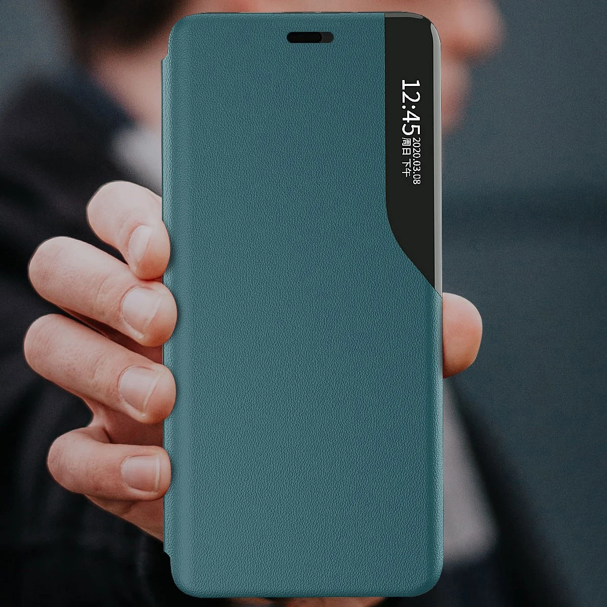 MG Leather View knižkové puzdro na iPhone 13 mini, červené