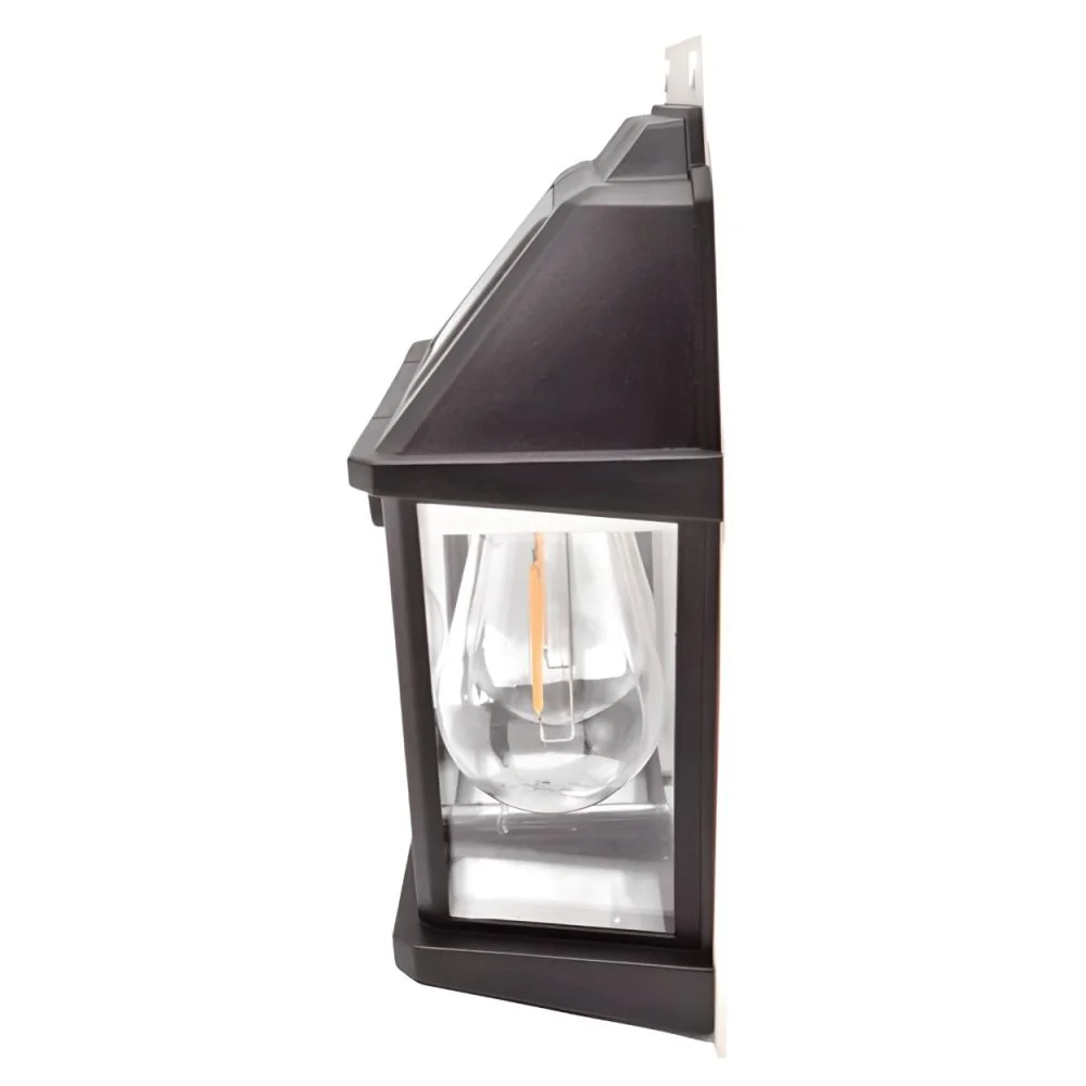 Vonkajšia solárna nástenná lampa so 2 LED Čierna, pohybový
