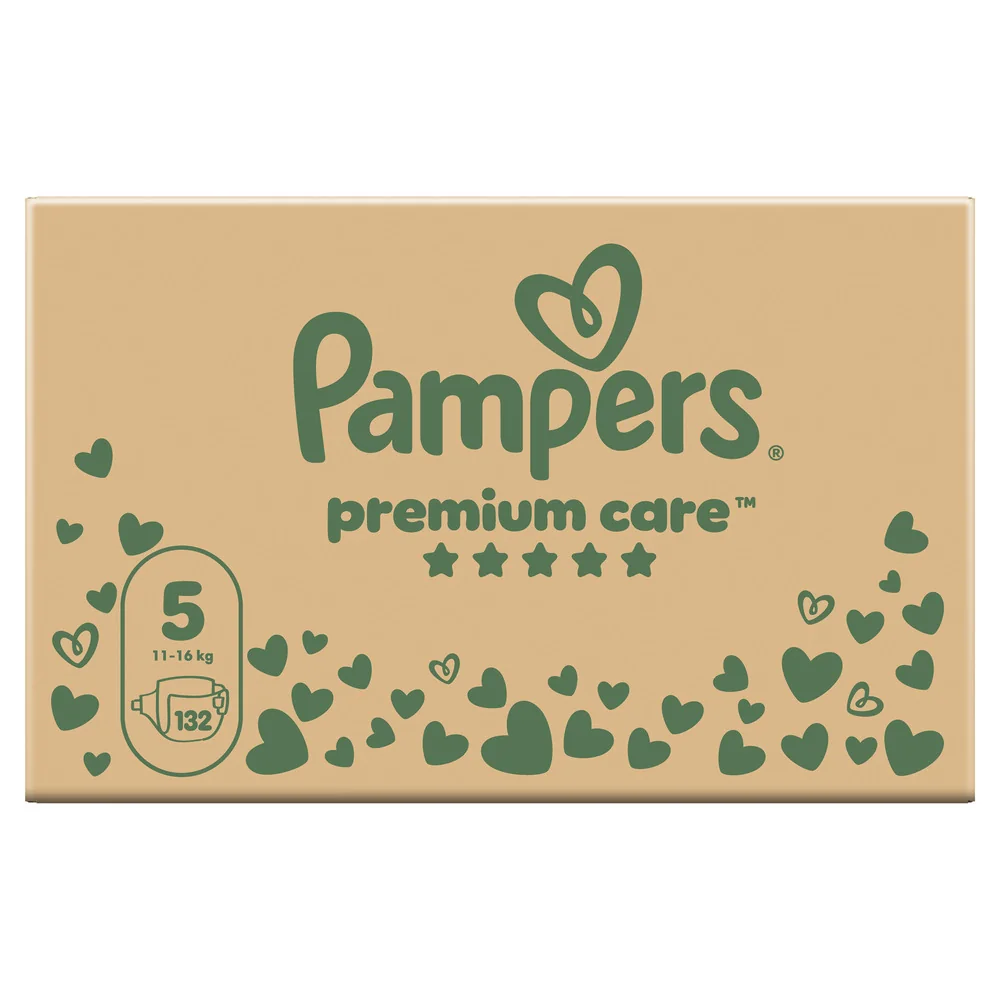 Pampers Premium Care detské plienky veľkosť 5, 11kg-16kg 132 ks