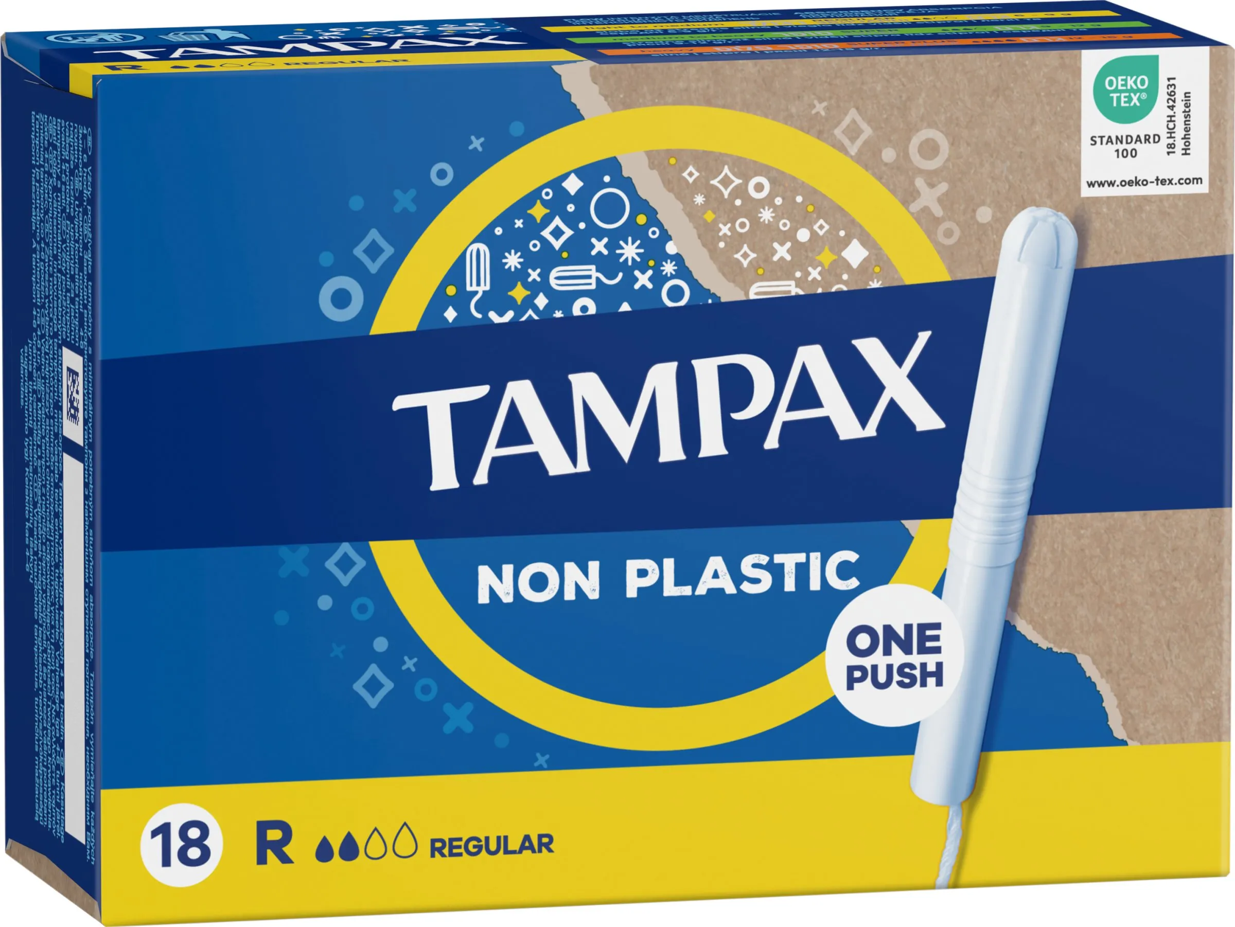 Tampax NON-PLASTIC Regular 18ks 1×18 ks, tampóny