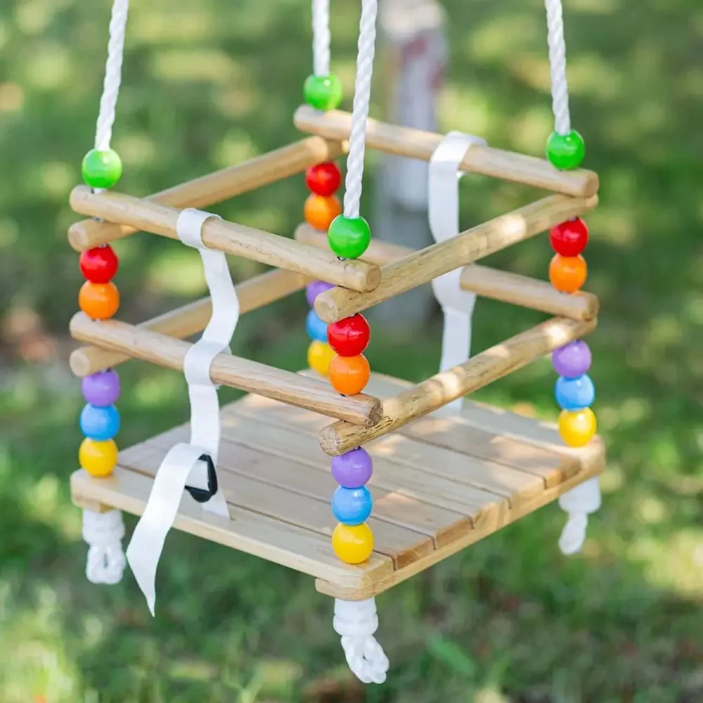 Bigjigs Toys Drevená korálková hojdačka 