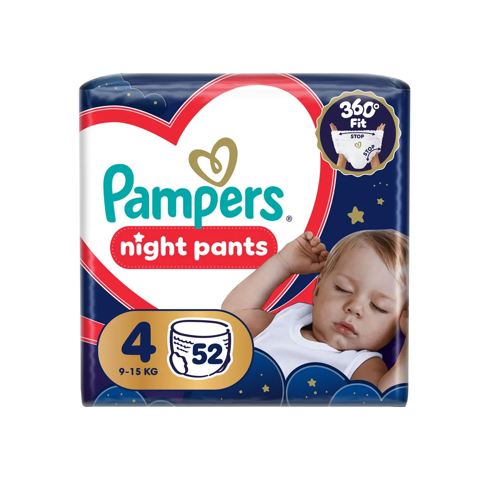 Pampers Pants Night plienkové nohavičky veľkosť 4,9kg-15kg 52 ks