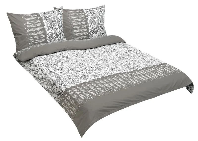 Bavlnené obliečky F 90/821 šedé lúka 1ks 240x200, 2ks 70x90 1×1 ks, bavlnené obliečky