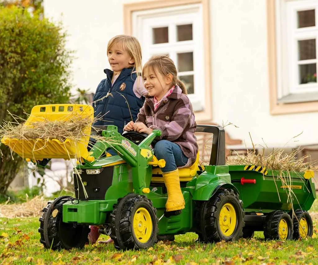 Sklápací traktorový príves Rolly Toys John Deere Halfpipe zelený