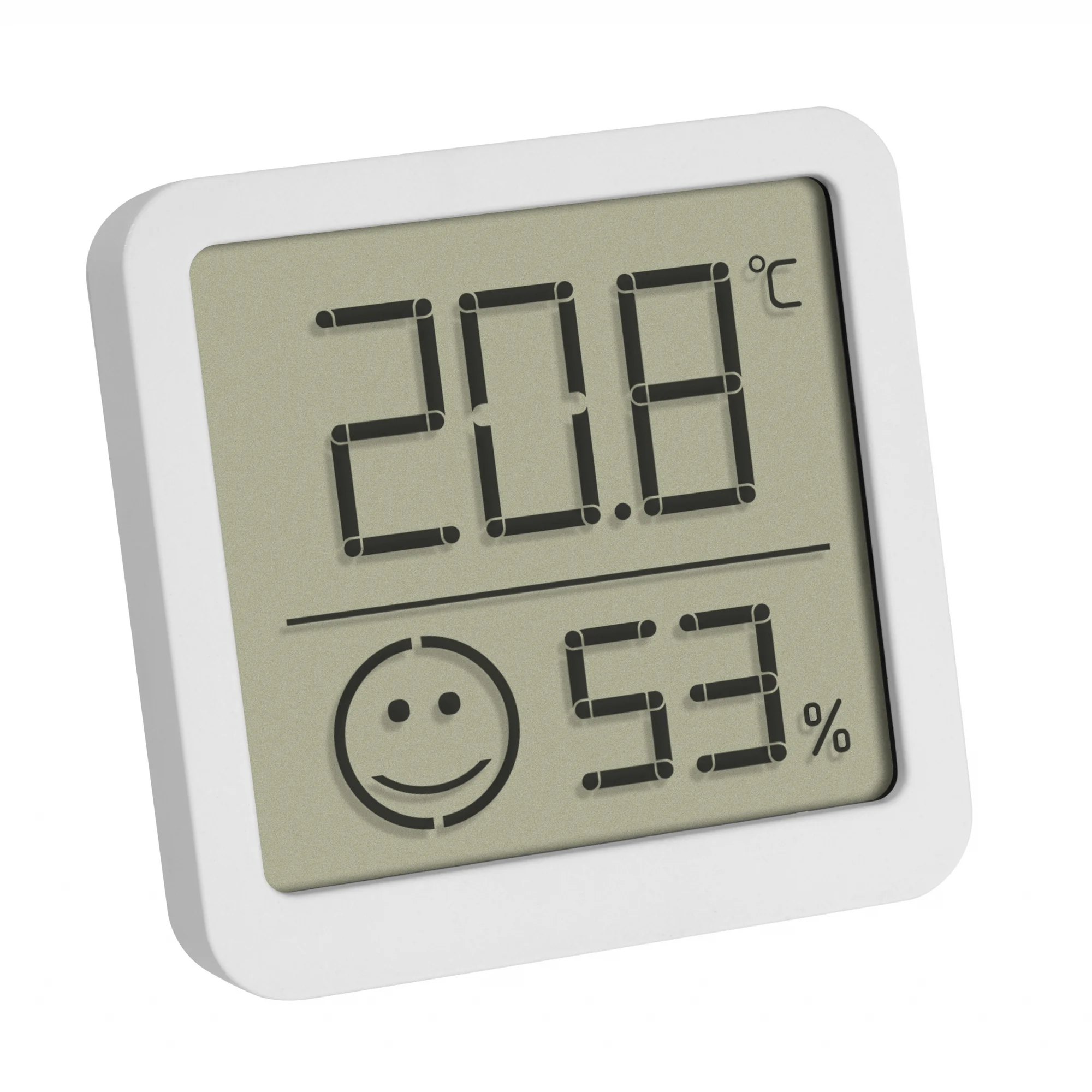 30.5053.02 TFA Digitálny teplomer s vlhkomerom s úrovňou komfortu, biely
