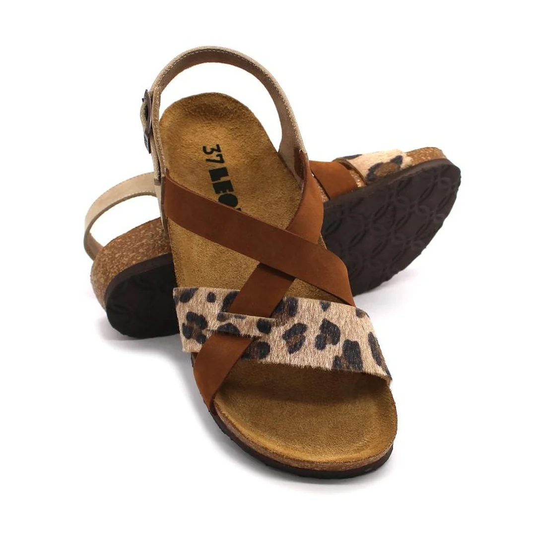 4306 Dámske zdravotné korkové sandále 36 - 23,5cm, hnedá, 2,0 cm