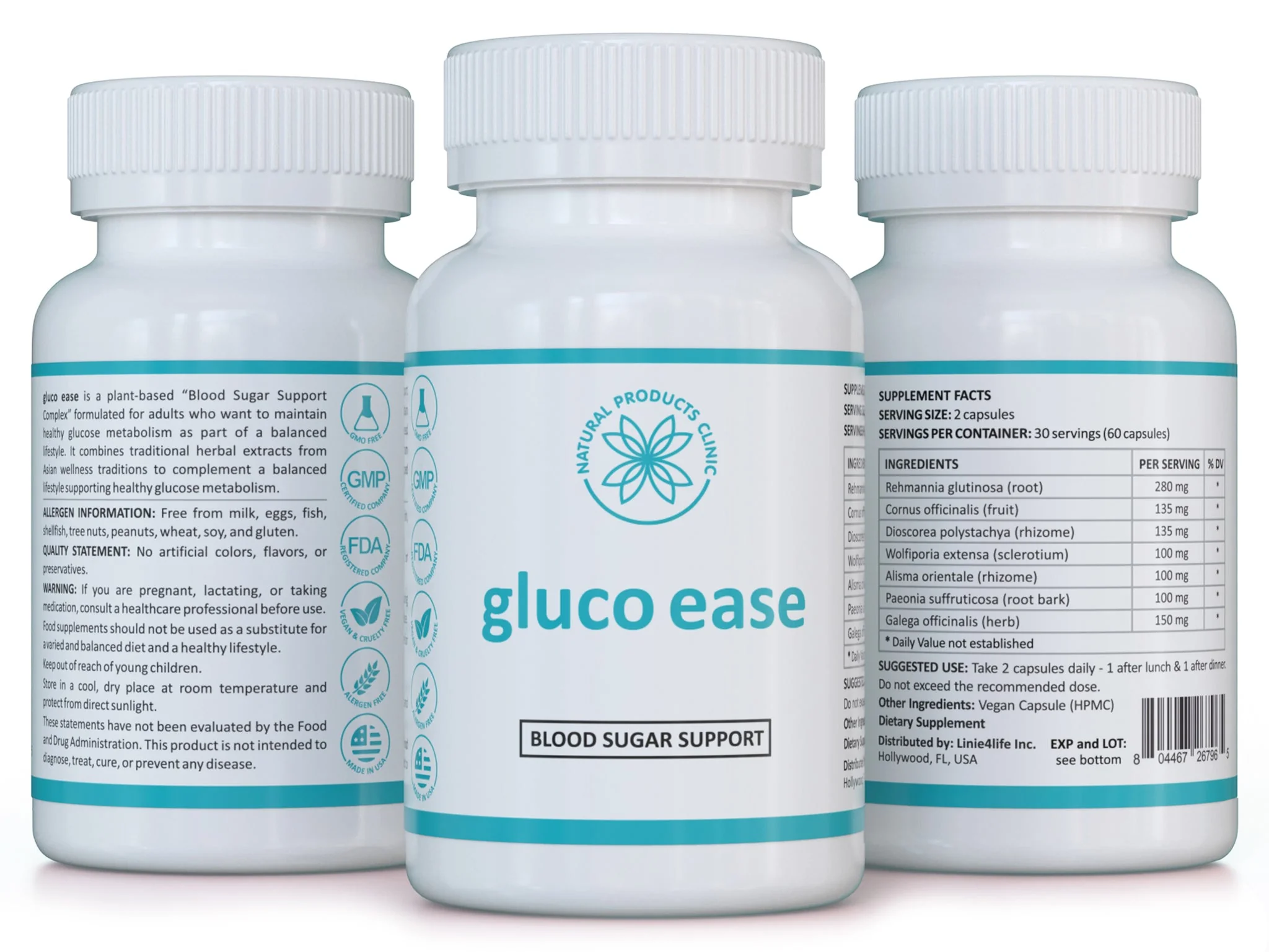 NPC Gluco Ease Podpora glukózového metabolizmu 60 kapsúl, byliny