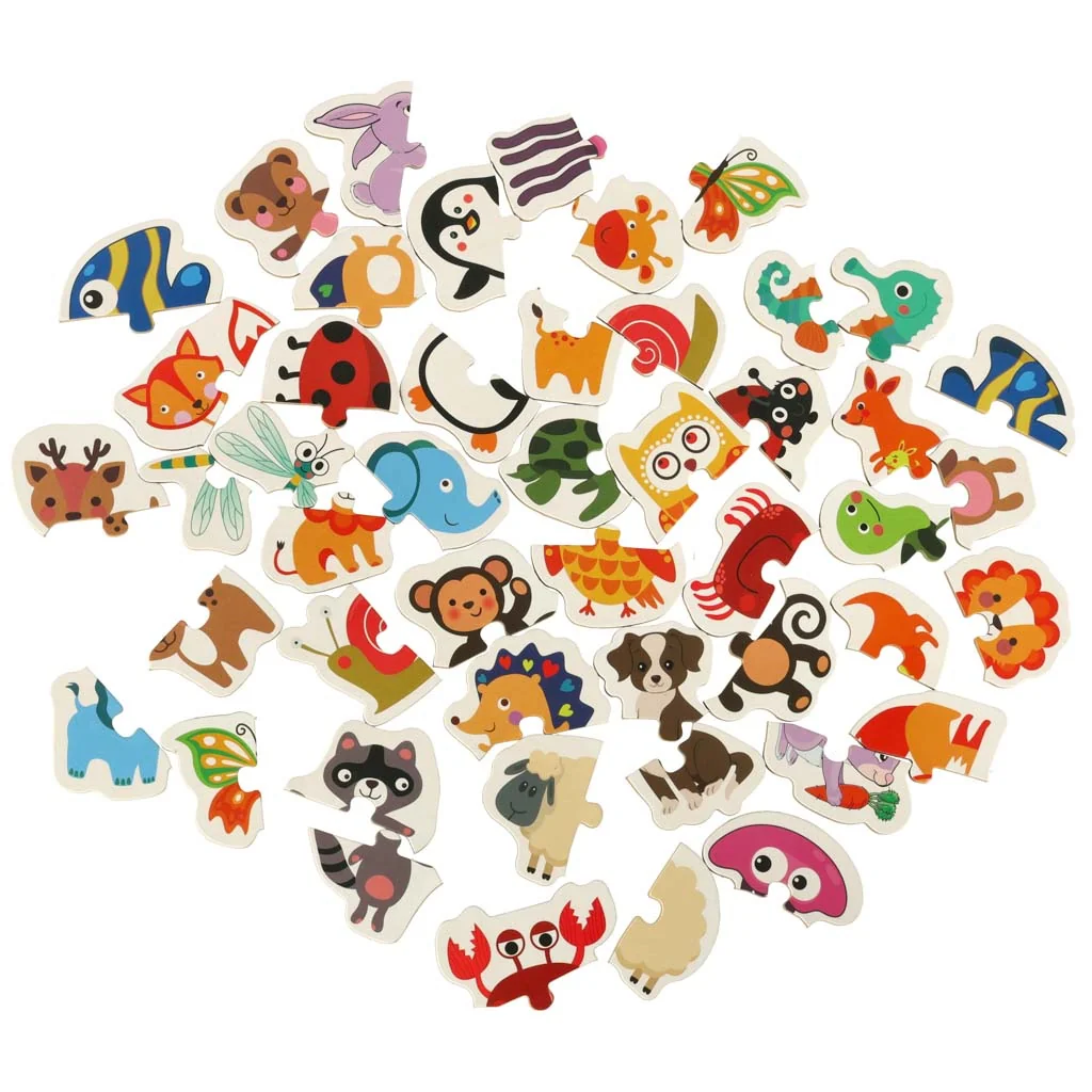 Puzzle pre deti v plechovej krabičke, 24 dielikov, zvieratká