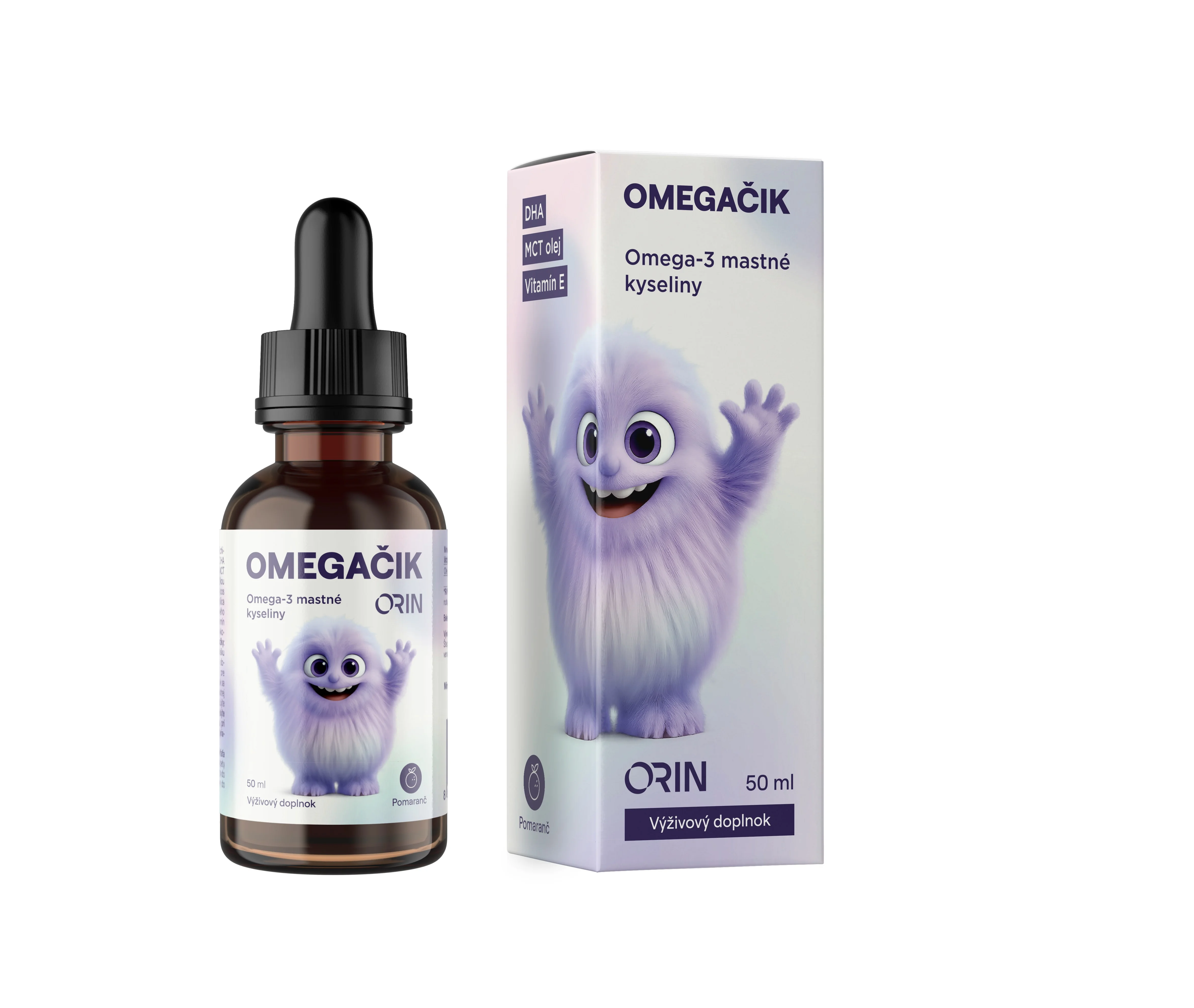 OMEGAčik omega 3 pre deti Pomaranč, 50 dávok, 50 ml