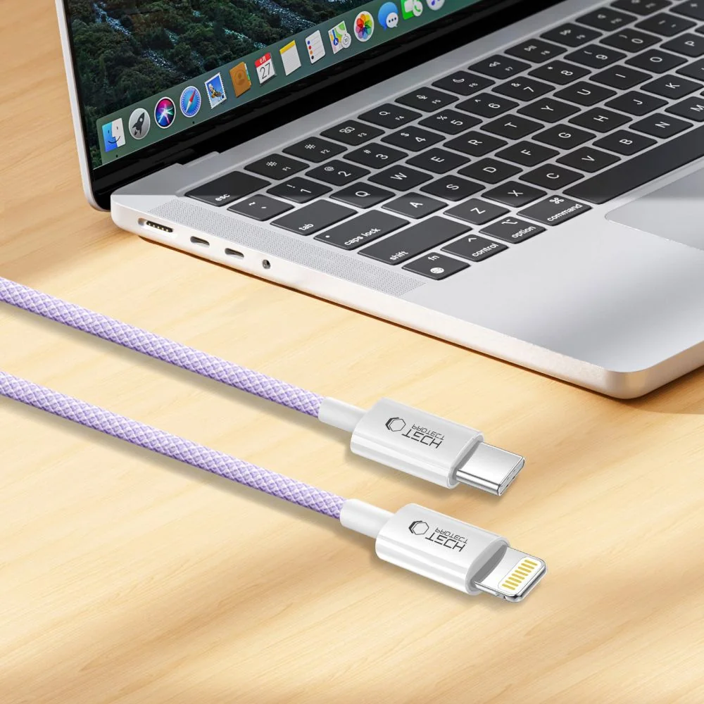 Tech-Protect Ultraboost Lite kábel USB-C / Lightning PD 27W / 3A 1m, fialový ialový