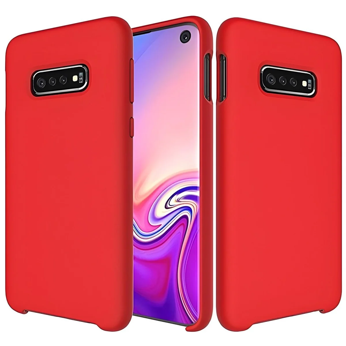 Puzdro Silicone case pre Samsung Galaxy S10 - Červená