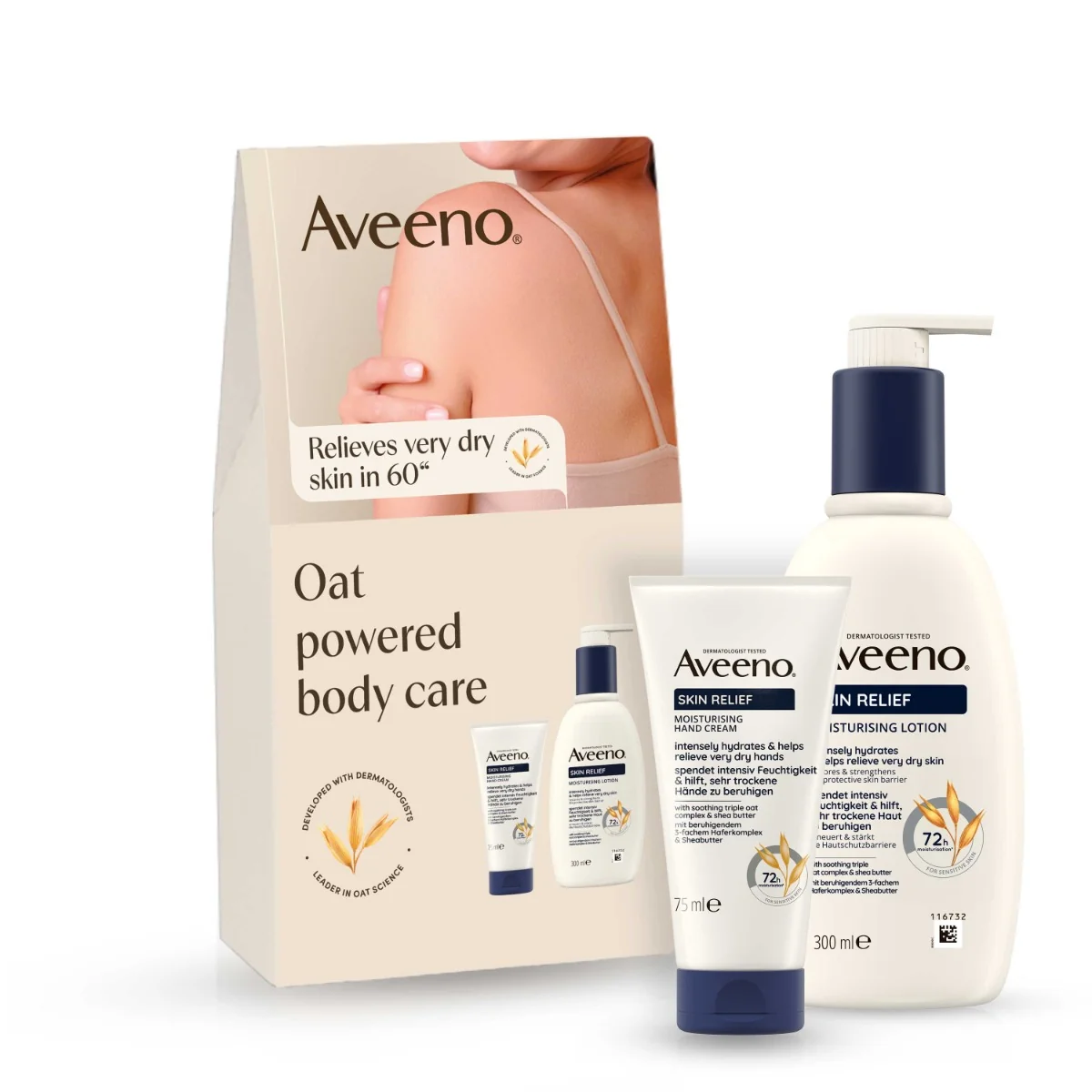 Darčeková sada Aveeno® Skin Relief - telová starostlivosť na veľmi suchú a citlivú pokožku 1 set