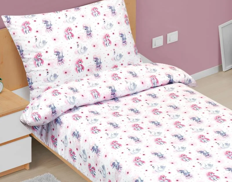 Detské obliečky Junior 90/032 jednorožec 140x200, 70x90 1×1 ks, detské obliečky